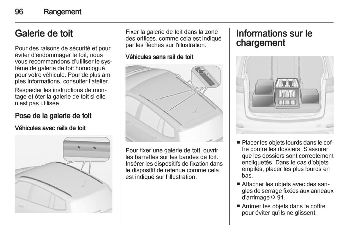 manual Opel Zafira C manuel du proprietaire / page 98