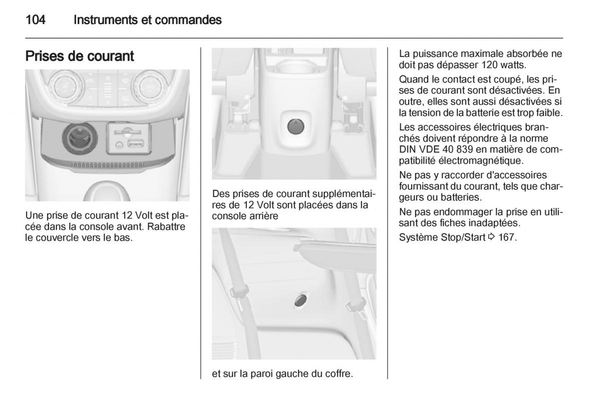 Opel Zafira C manuel du proprietaire / page 106