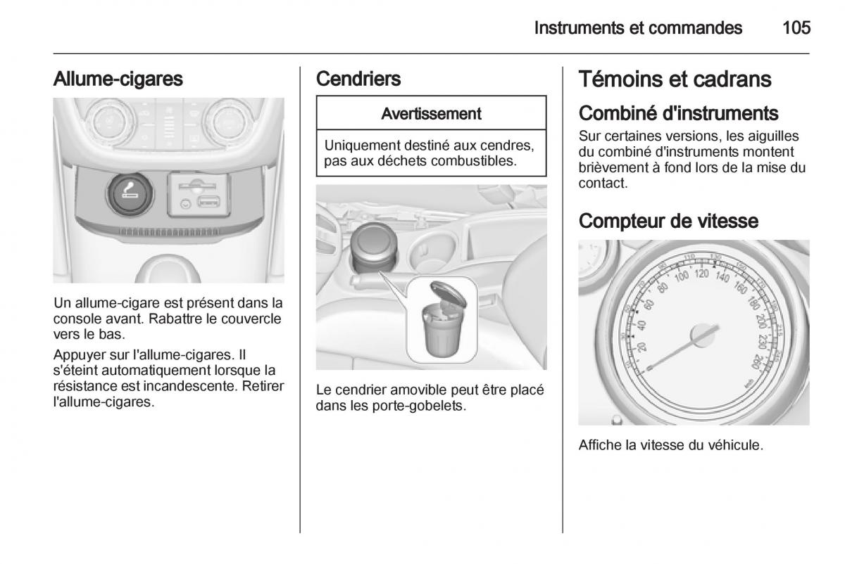 manual Opel Zafira C manuel du proprietaire / page 107