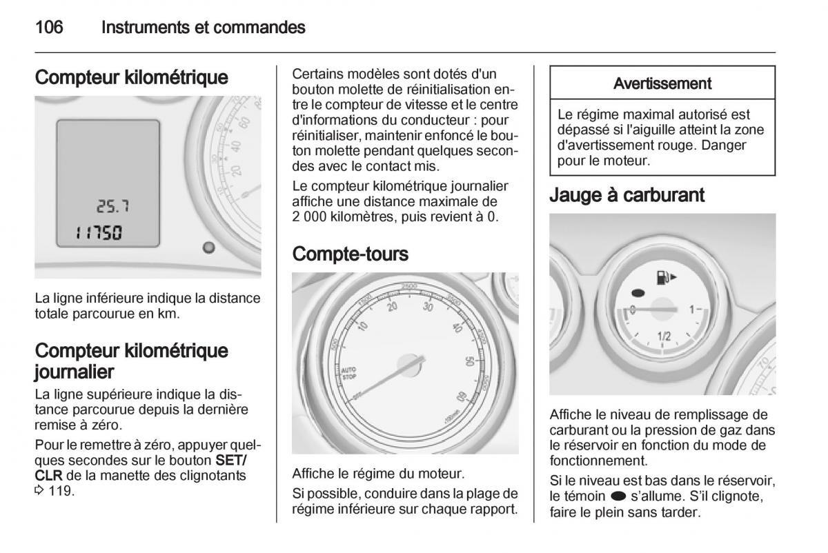 manual Opel Zafira C manuel du proprietaire / page 108