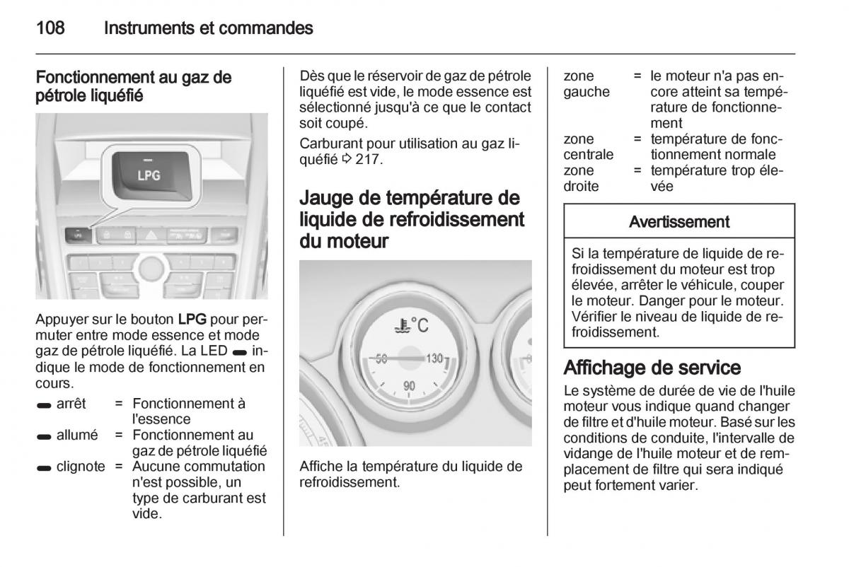 manual Opel Zafira C manuel du proprietaire / page 110