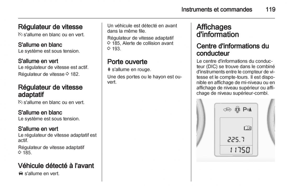 manual Opel Zafira C manuel du proprietaire / page 121