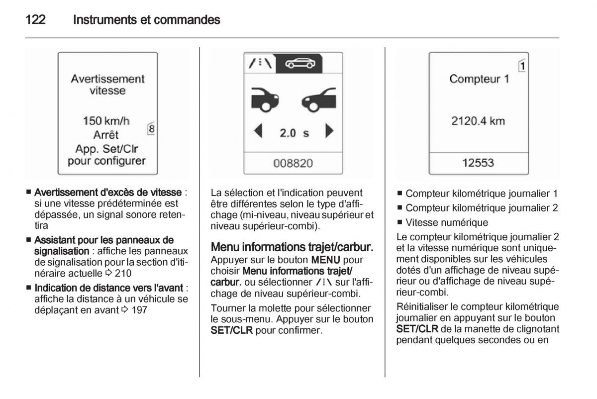 manual Opel Zafira C manuel du proprietaire / page 124