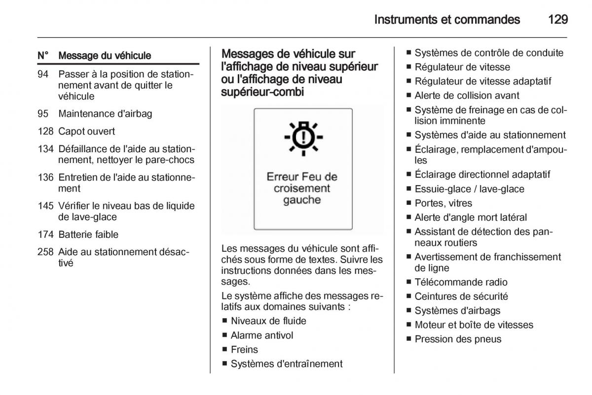 manual Opel Zafira C manuel du proprietaire / page 131