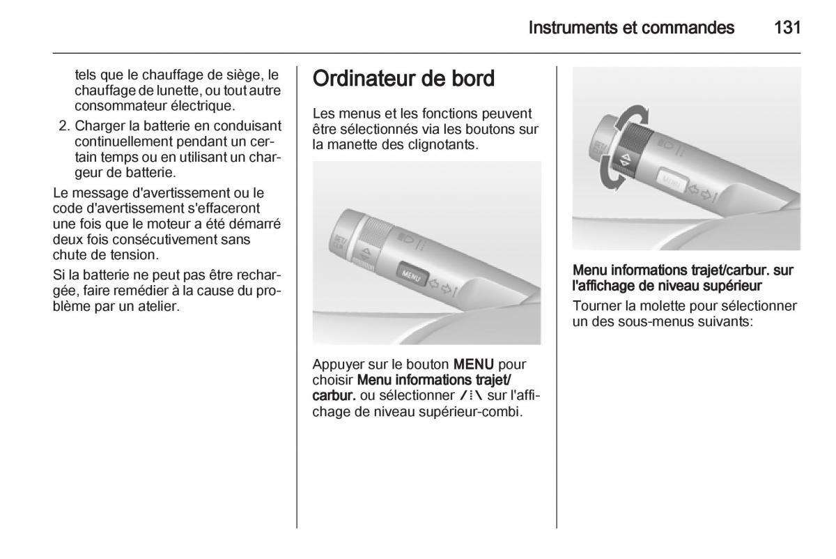 manual Opel Zafira C manuel du proprietaire / page 133