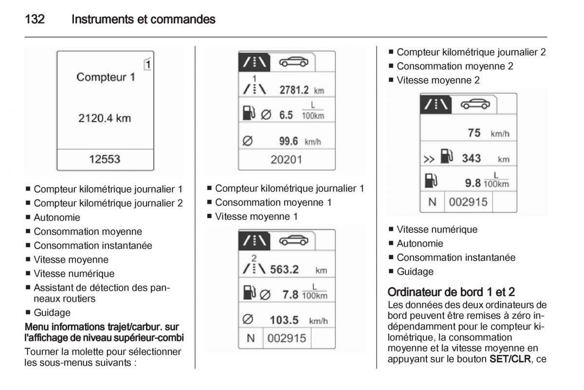 manual Opel Zafira C manuel du proprietaire / page 134