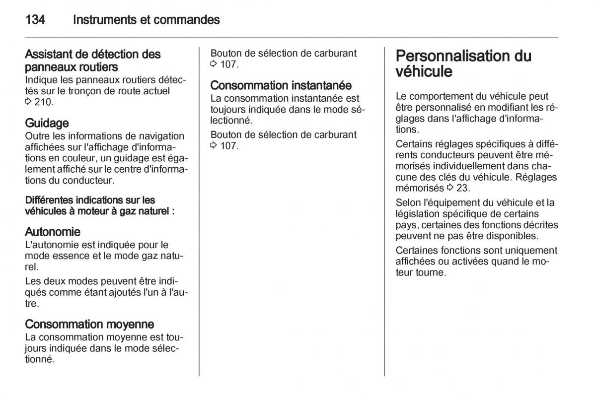 manual Opel Zafira C manuel du proprietaire / page 136