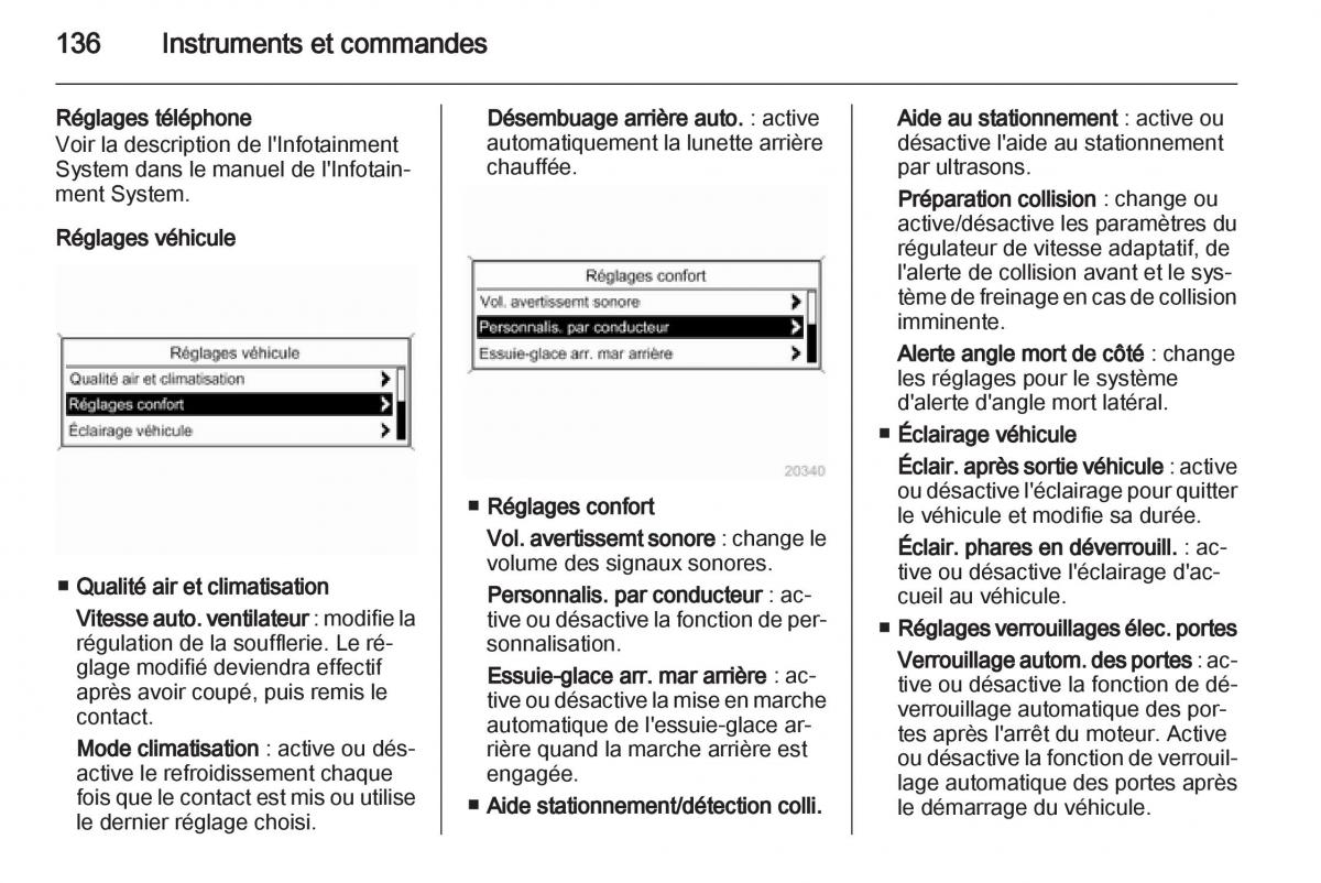 manual Opel Zafira C manuel du proprietaire / page 138