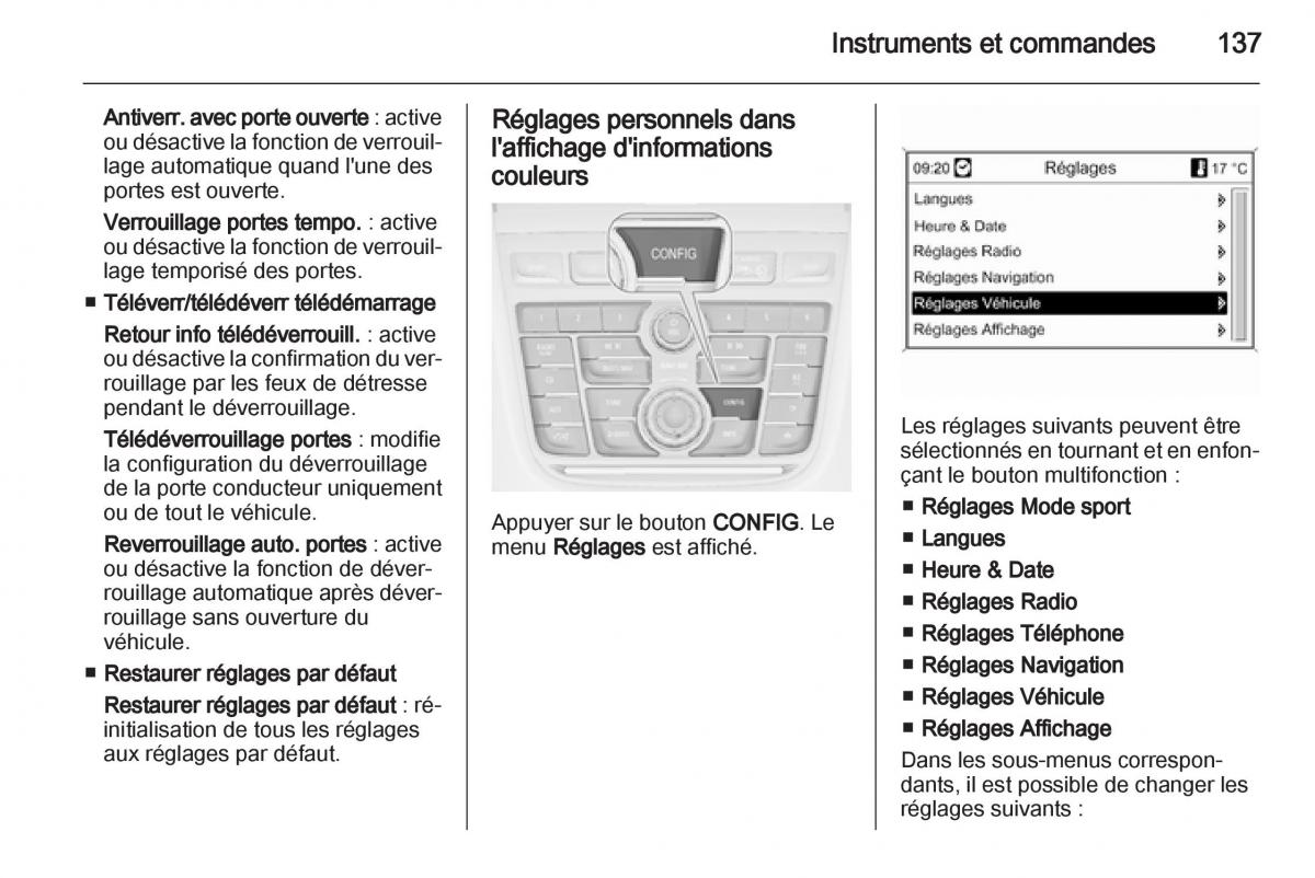 manual Opel Zafira C manuel du proprietaire / page 139