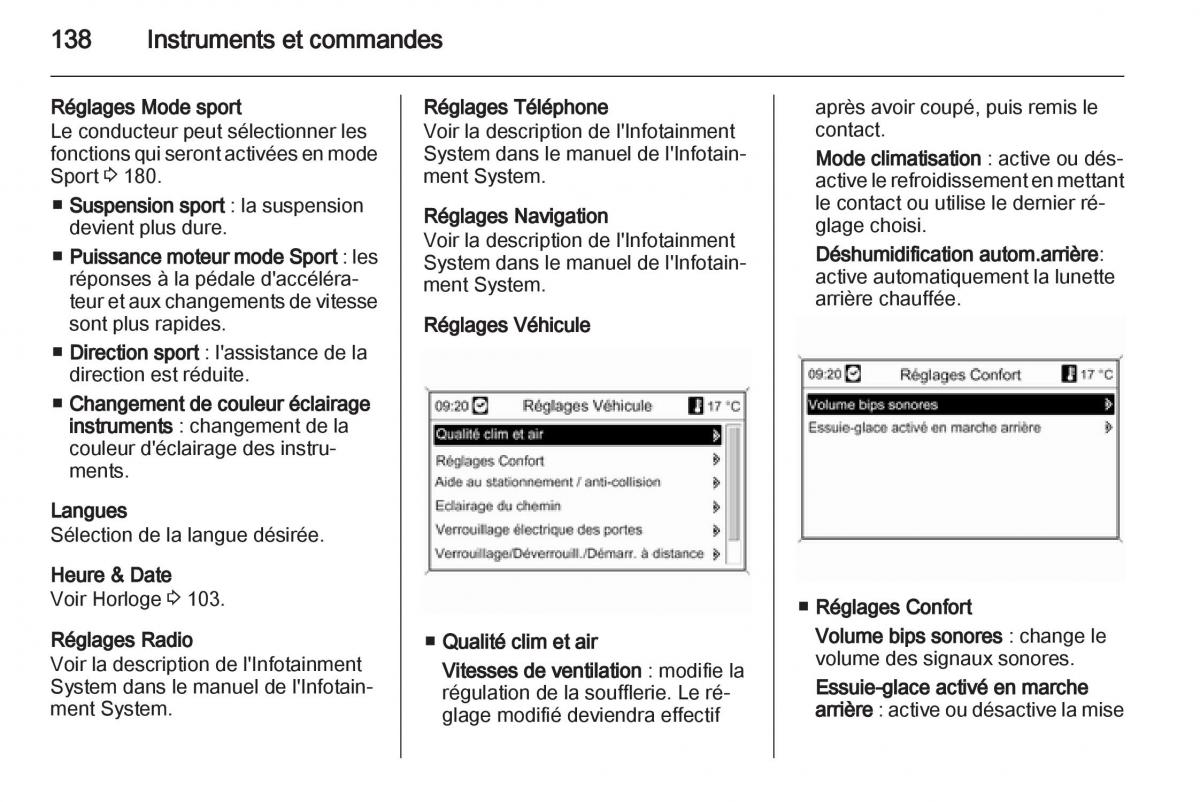 Opel Zafira C manuel du proprietaire / page 140