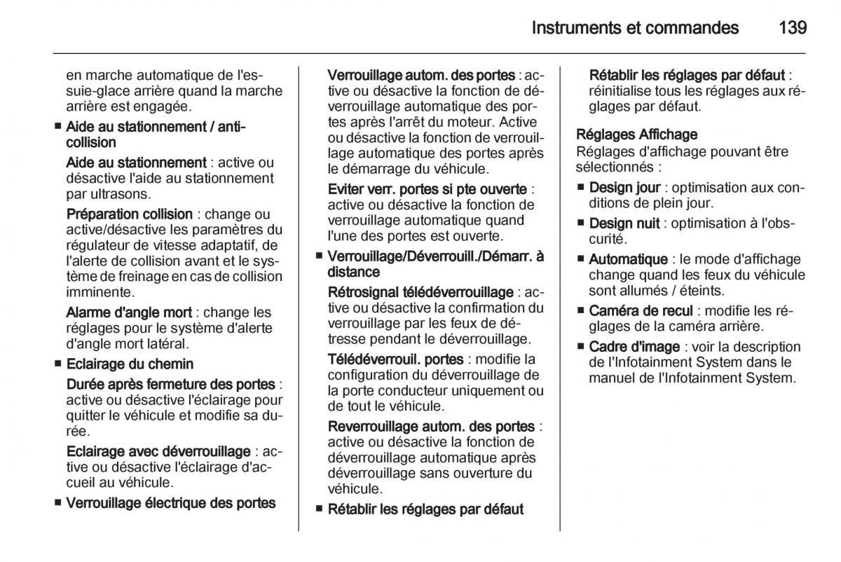 Opel Zafira C manuel du proprietaire / page 141