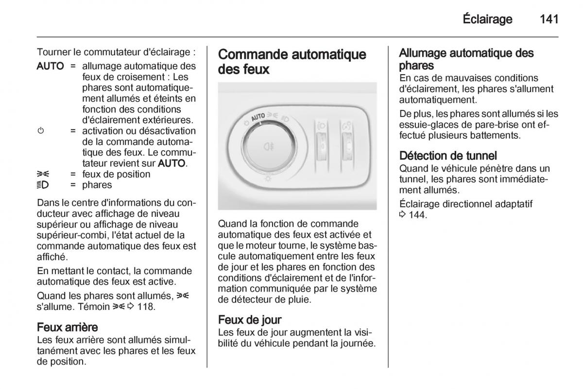 manual Opel Zafira C manuel du proprietaire / page 143