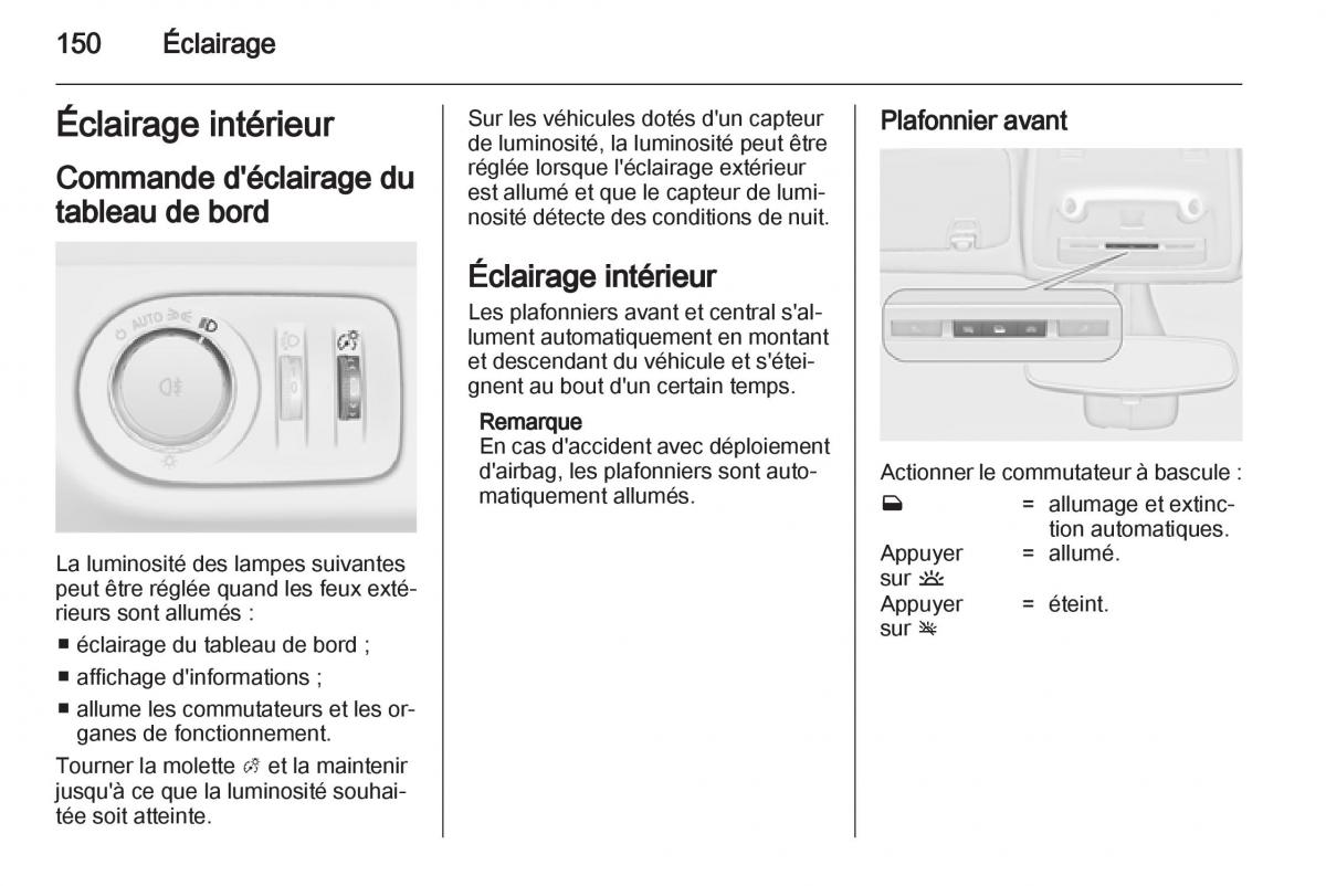 manual Opel Zafira C manuel du proprietaire / page 152