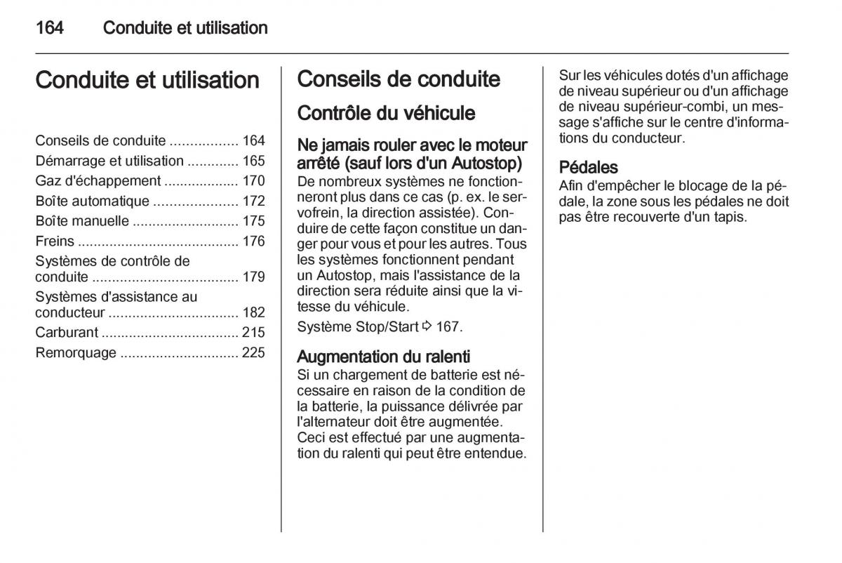 manual Opel Zafira C manuel du proprietaire / page 166