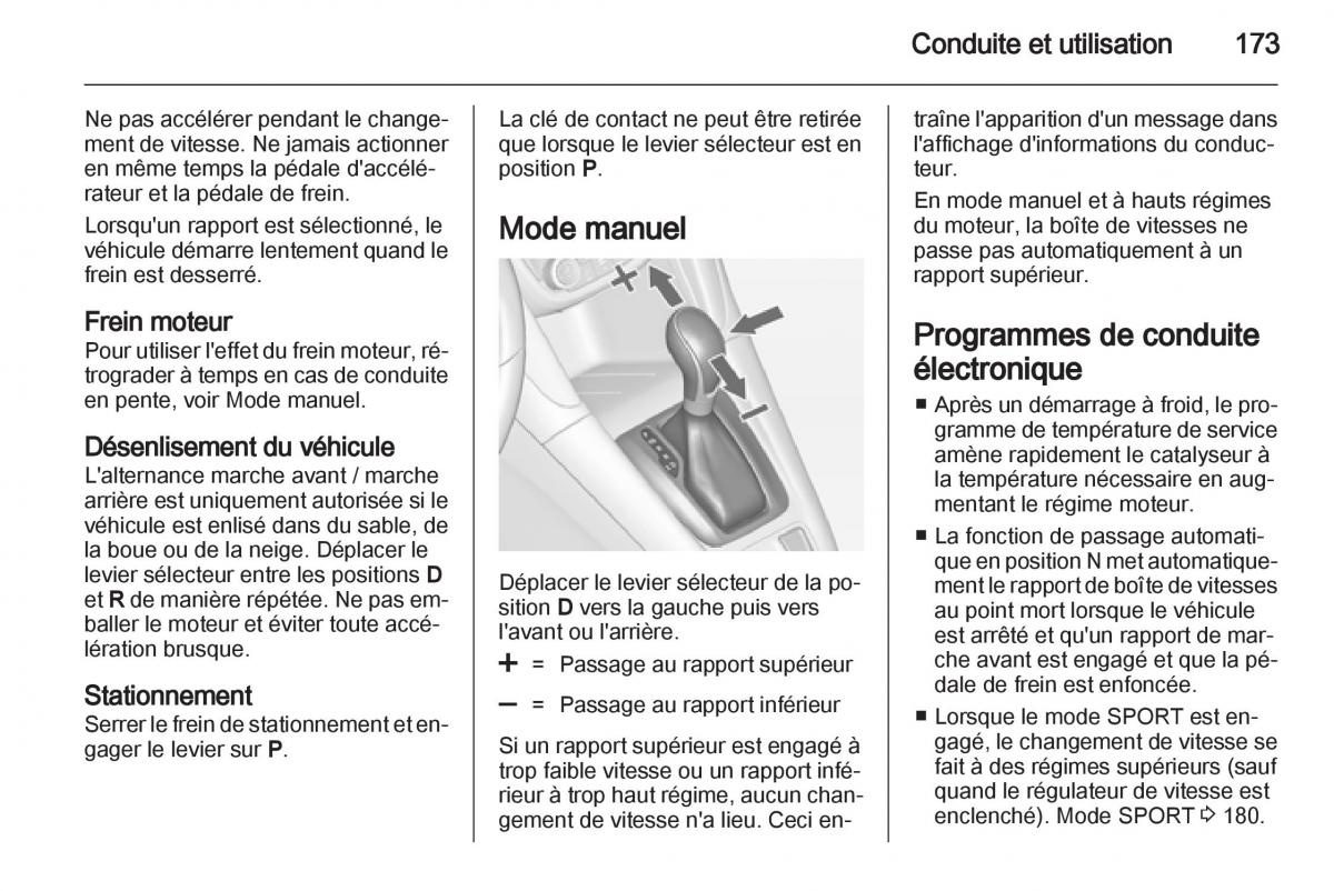 manual Opel Zafira C manuel du proprietaire / page 175