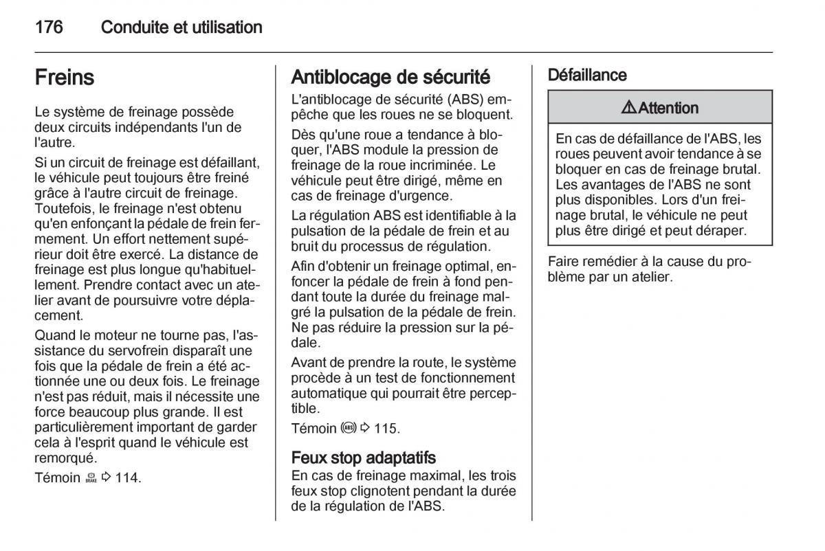 manual Opel Zafira C manuel du proprietaire / page 178