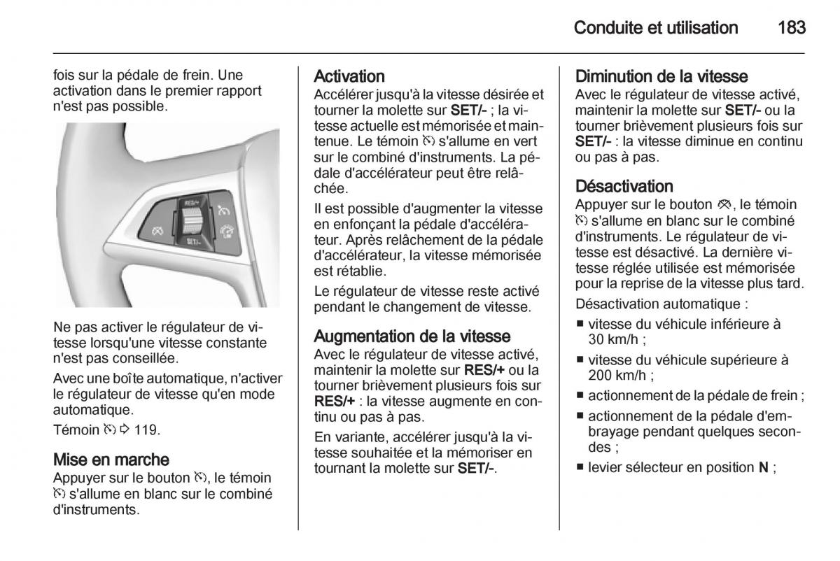 manual Opel Zafira C manuel du proprietaire / page 185