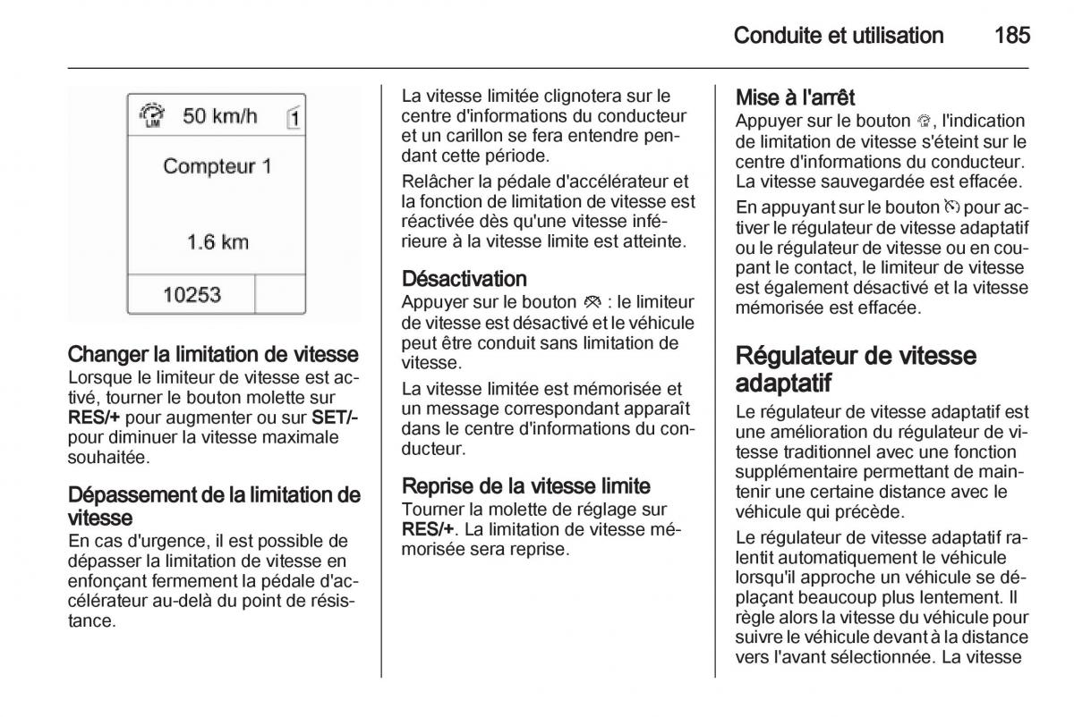 manual Opel Zafira C manuel du proprietaire / page 187