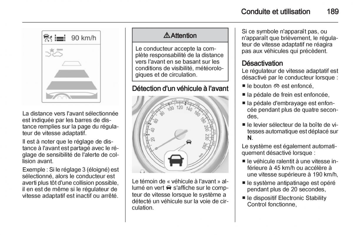 manual Opel Zafira C manuel du proprietaire / page 191