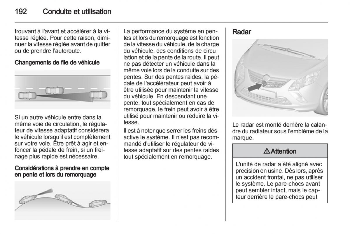 manual Opel Zafira C manuel du proprietaire / page 194