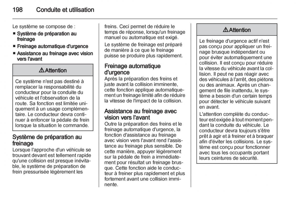 manual Opel Zafira C manuel du proprietaire / page 200