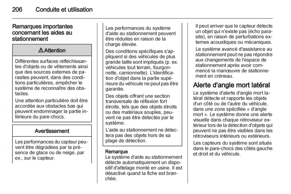 manual Opel Zafira C manuel du proprietaire / page 208