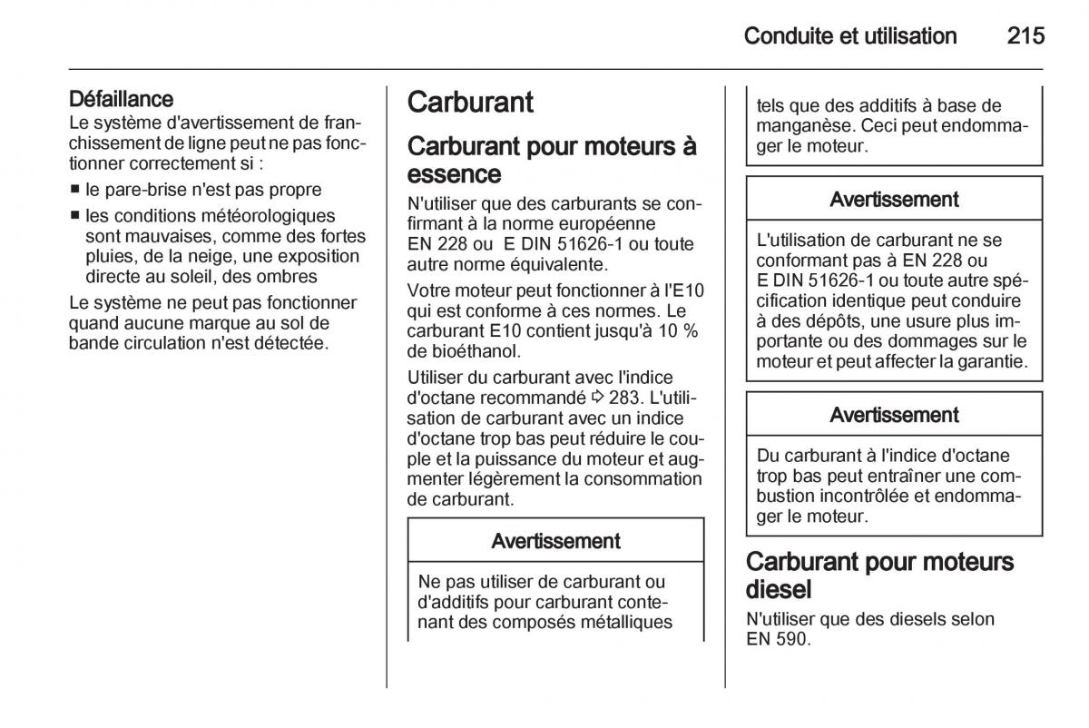 manual Opel Zafira C manuel du proprietaire / page 217