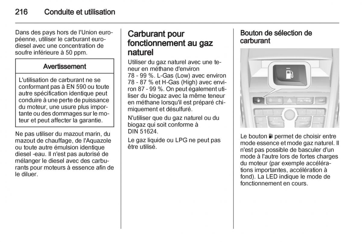 manual Opel Zafira C manuel du proprietaire / page 218