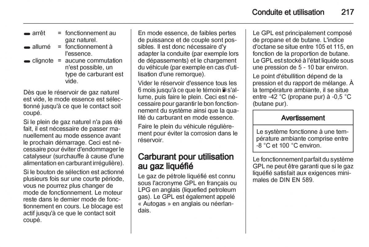 manual Opel Zafira C manuel du proprietaire / page 219