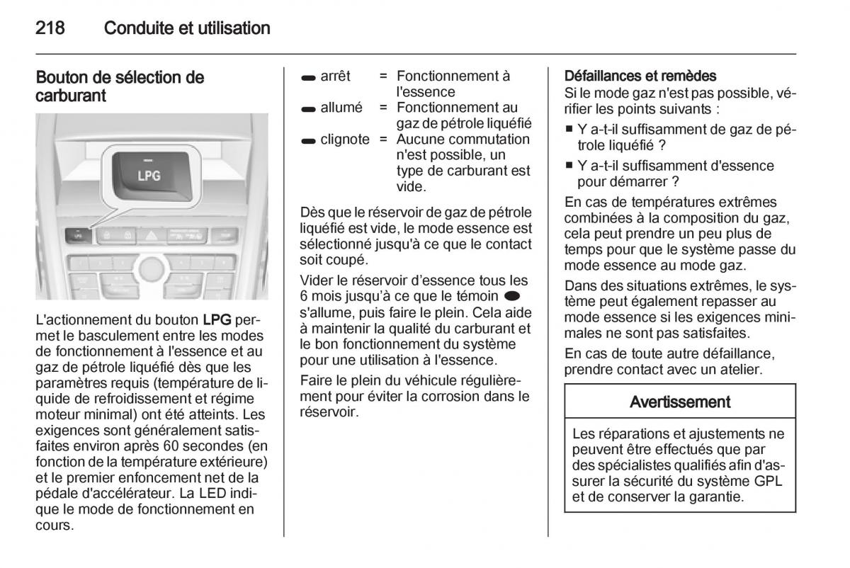 manual Opel Zafira C manuel du proprietaire / page 220