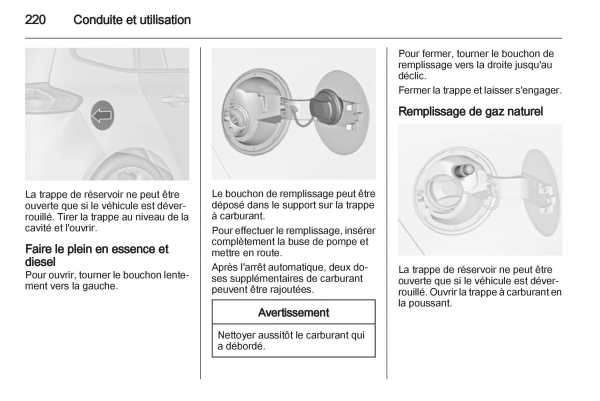 manual Opel Zafira C manuel du proprietaire / page 222