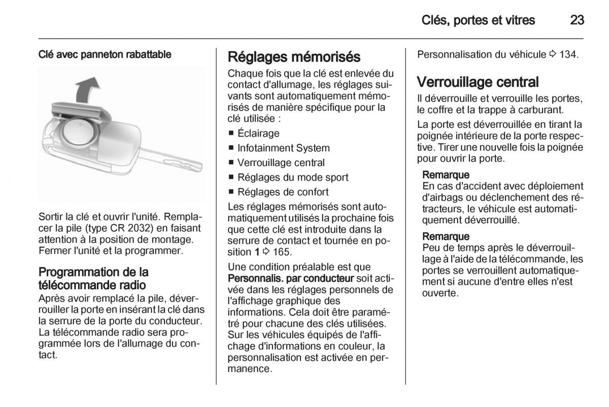 manual Opel Zafira C manuel du proprietaire / page 25