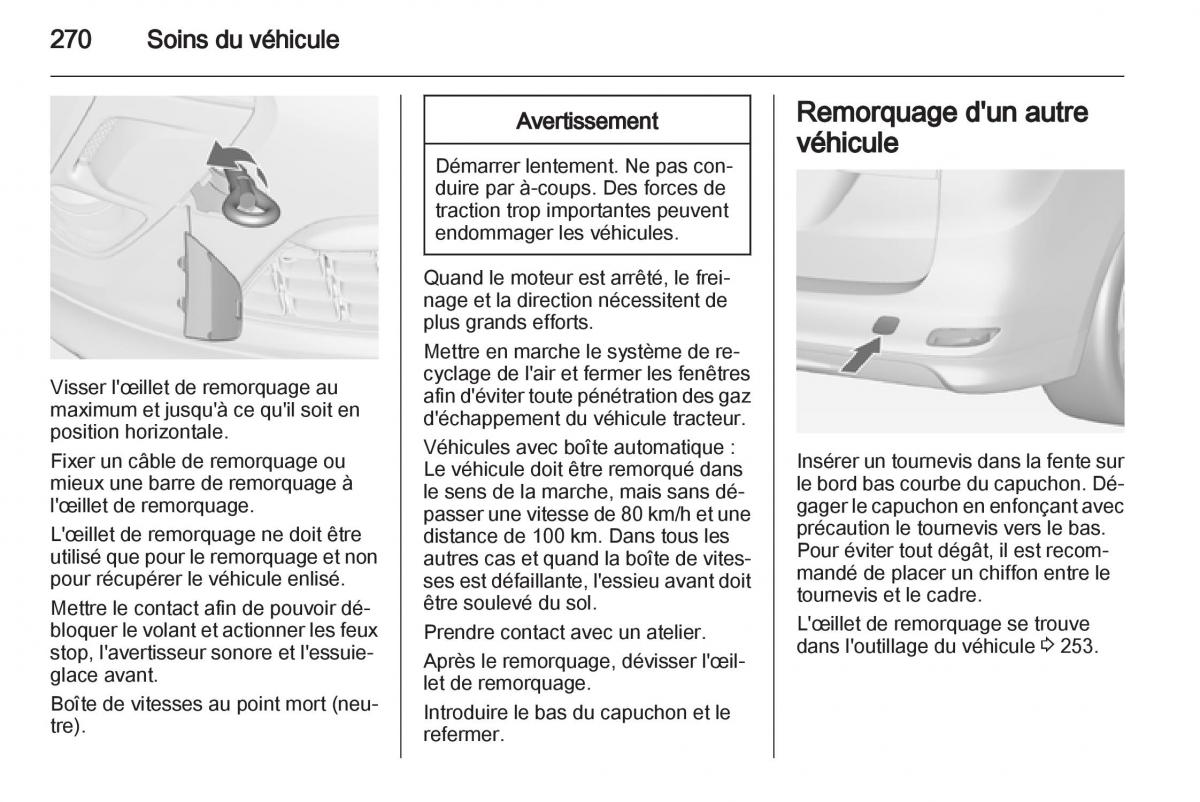 manual Opel Zafira C manuel du proprietaire / page 272