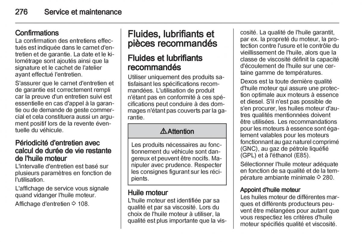 manual Opel Zafira C manuel du proprietaire / page 278