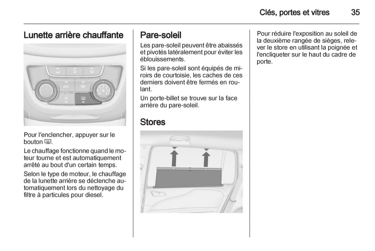 manual Opel Zafira C manuel du proprietaire / page 37