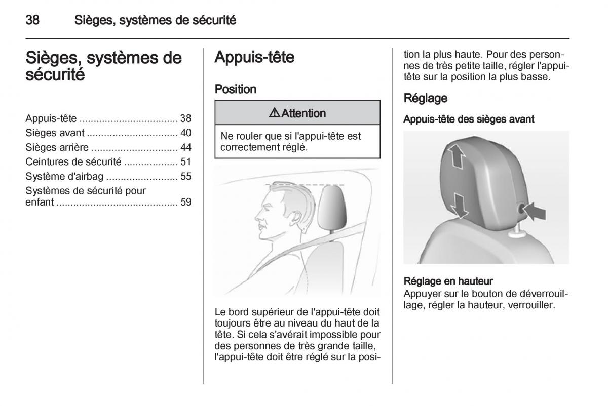 manual Opel Zafira C manuel du proprietaire / page 40