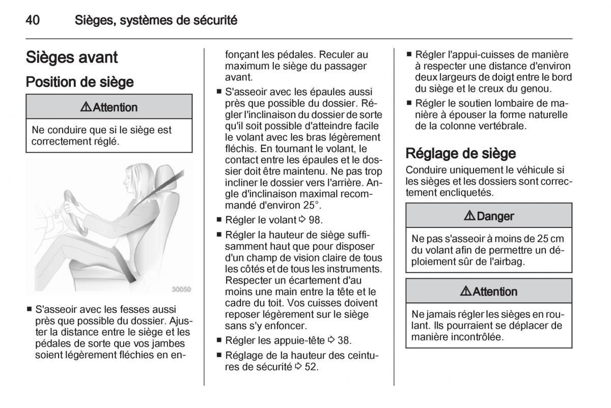 manual Opel Zafira C manuel du proprietaire / page 42