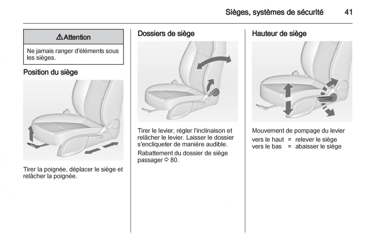 manual Opel Zafira C manuel du proprietaire / page 43