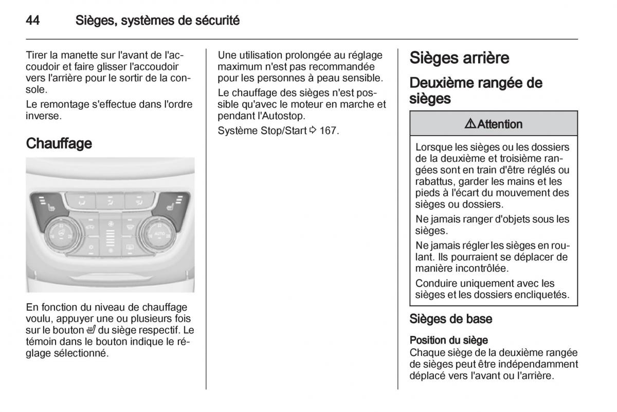 Opel Zafira C manuel du proprietaire / page 46