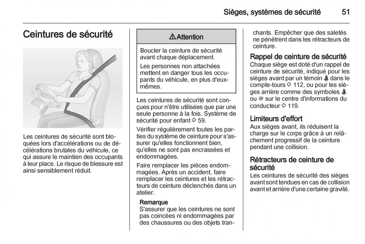 manual Opel Zafira C manuel du proprietaire / page 53