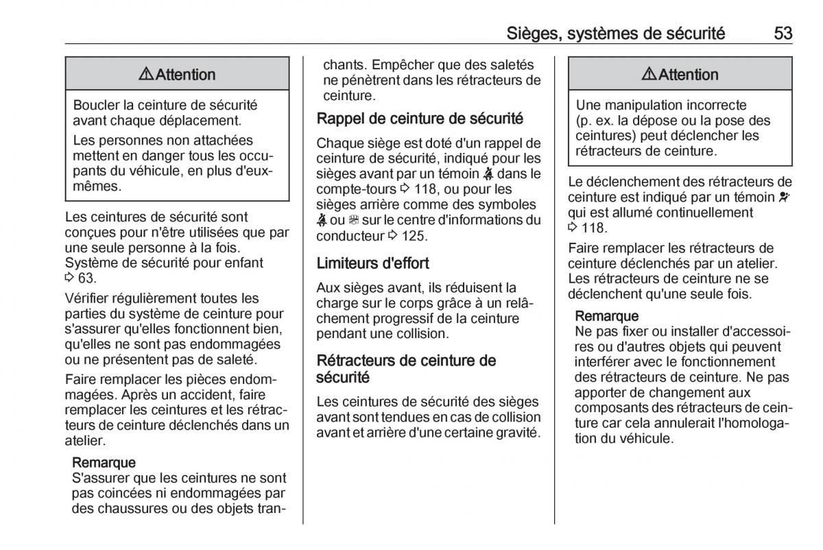 manual  Opel Zafira C FL manuel du proprietaire / page 55