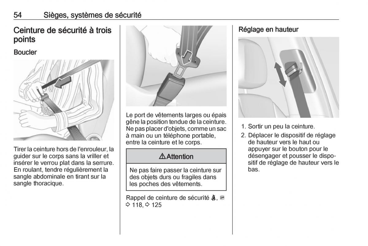 manual  Opel Zafira C FL manuel du proprietaire / page 56