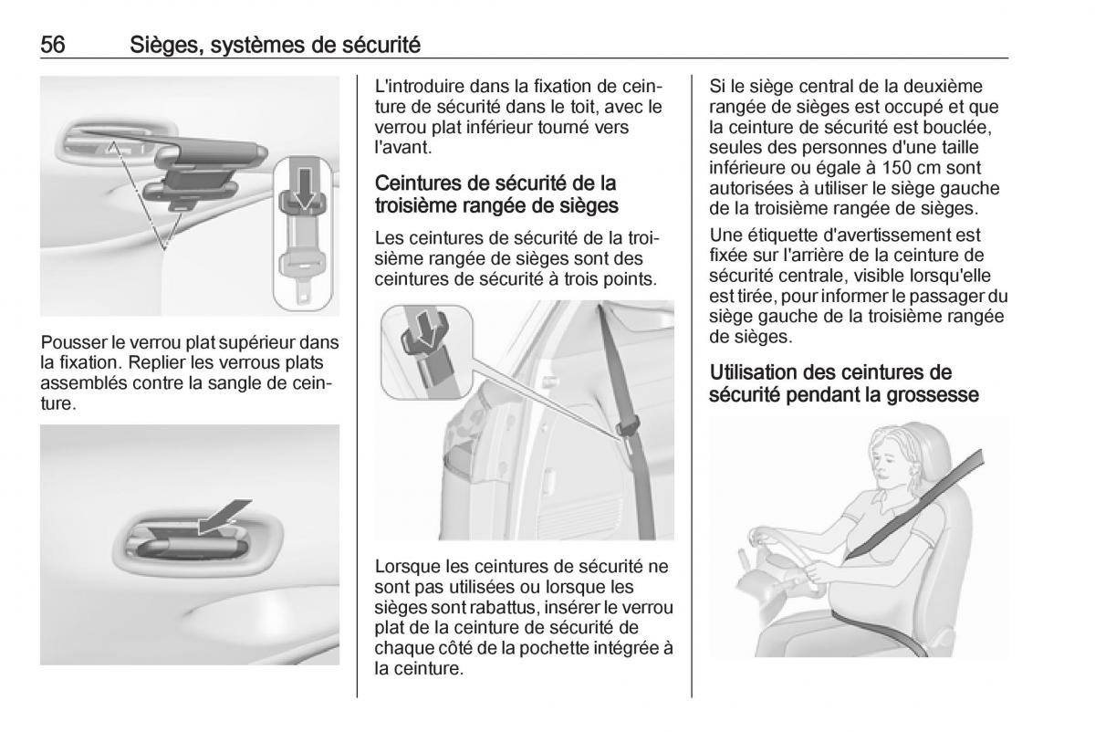 manual  Opel Zafira C FL manuel du proprietaire / page 58