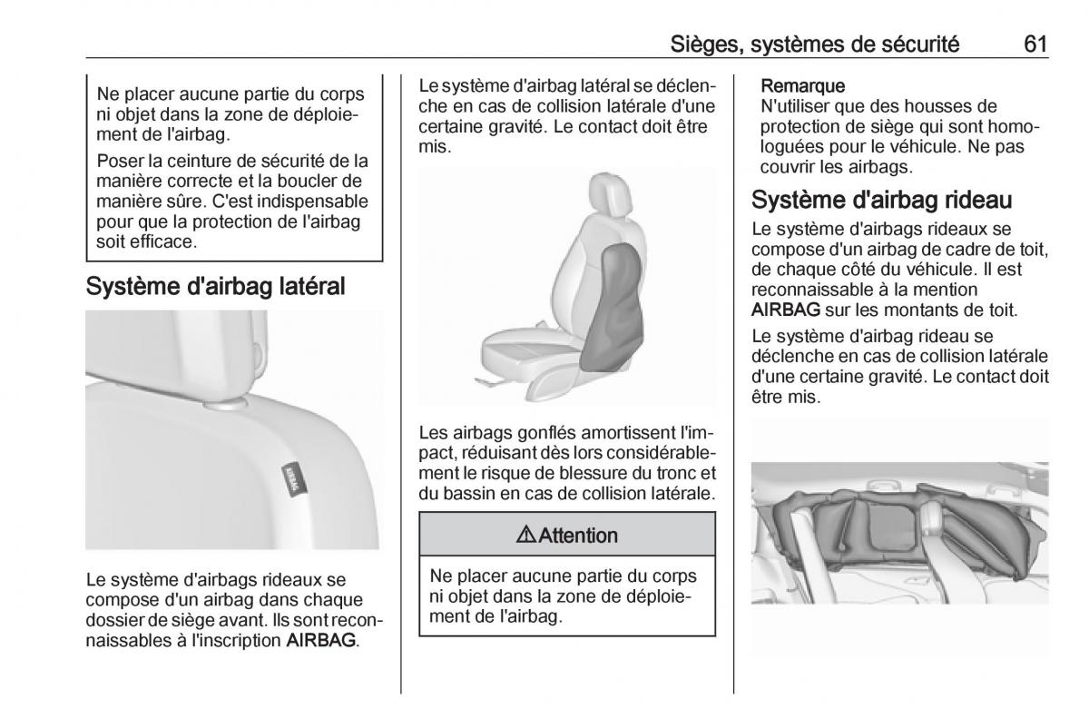 manual  Opel Zafira C FL manuel du proprietaire / page 63