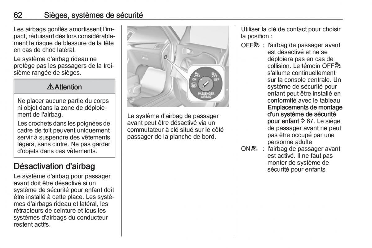 Opel Zafira C FL manuel du proprietaire / page 64