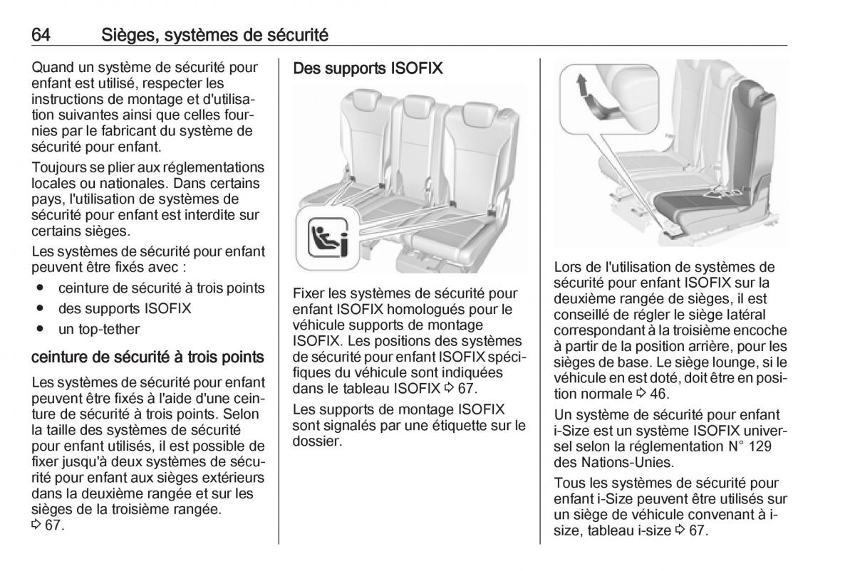 manual  Opel Zafira C FL manuel du proprietaire / page 66