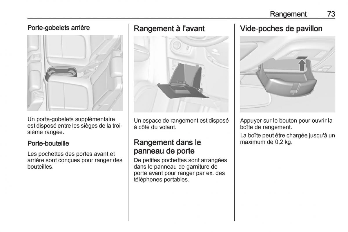 manual  Opel Zafira C FL manuel du proprietaire / page 75