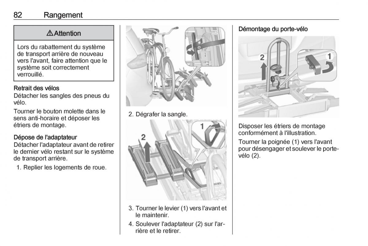 manual  Opel Zafira C FL manuel du proprietaire / page 84