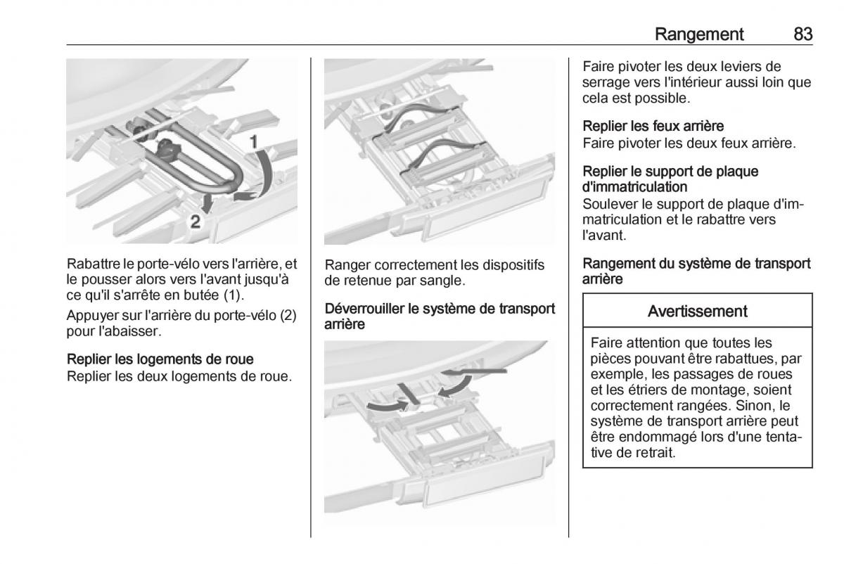 manual  Opel Zafira C FL manuel du proprietaire / page 85