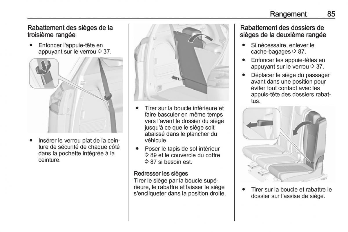 manual  Opel Zafira C FL manuel du proprietaire / page 87